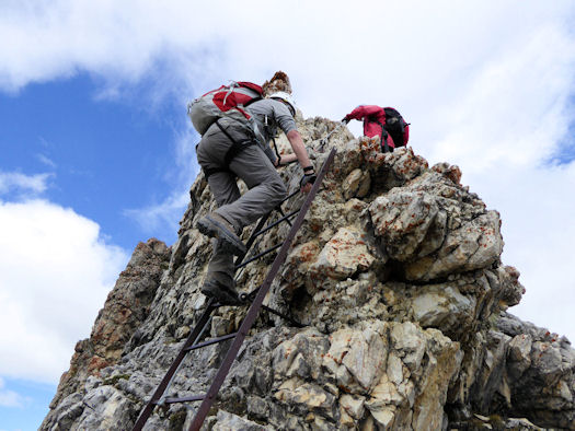 on the ladders